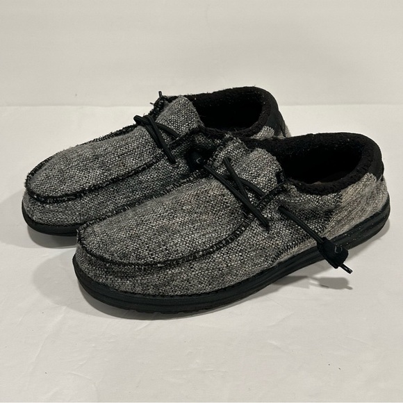 Hey Dude Men's Wally Stretch Shoes, Gray and Black, Size 8, Comfort - Picture 2 of 7